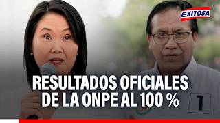 🔴🔵 Resultados oficiales de la ONPE al 100%: Keiko Fujimori y Roberto Sánchez a segunda vuelta
