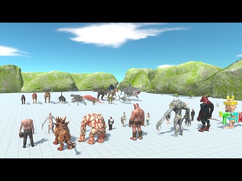 Aquatics With carnivore Dinosaurs VS Infernals With Modern Humans  - Animal Revolt Battle Simulator
