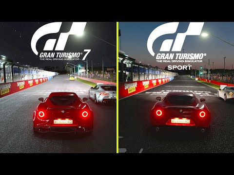 Gran Turismo 7 vs GT Sport Base PS4 Night Effect Comparison