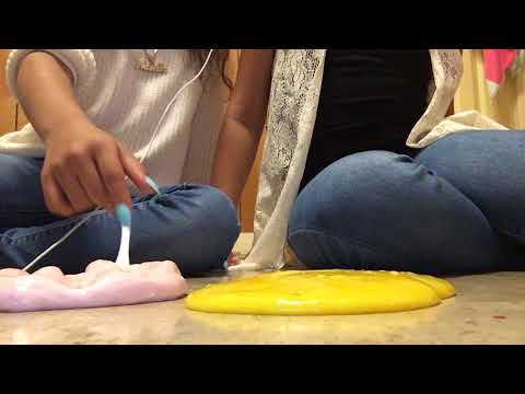 (ASMR) playing with slime