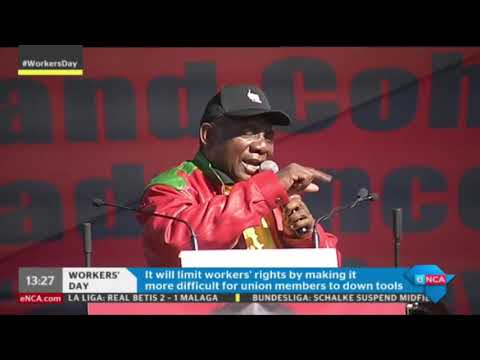 Ramaphosa addresses Cosatu worker's day rally