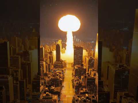 🔥 Nuclear Bomb Destroys City at Night —  #explosion