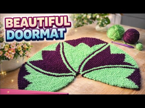 दो रंग की पायदान🧶डिजाइन दिखने मे खुबसूरत♥️और बनाने मे बहुत आसान#doormatdesign #thalpos #paydandesign