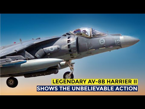 Rare Moment of Legendary AV-8B Harrier Jet Do the Impossible From A Military Base
