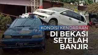 Video Penampakan Mobil-mobil Bertumpuk, Terbalik Tak Karuan setelah Banjir Surut