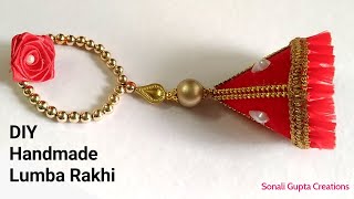 DIY Lumba Rakhi/Rakhi Making Ideas At Home/Rakhi Banane Ka Tarika/Rakhi For Bhabhi/Rakhi Design