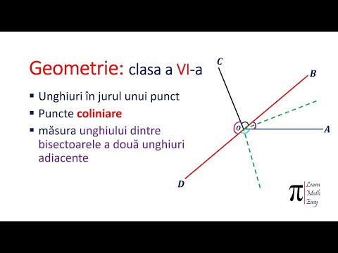 Problema clasa VI Unghiuri jurul unui punct Puncte coliniare Bisectoare