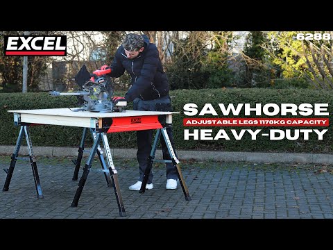 Excel Steel Sawhorse Adjustable Legs | Heavy Duty 1178Kg Capacity | 6288