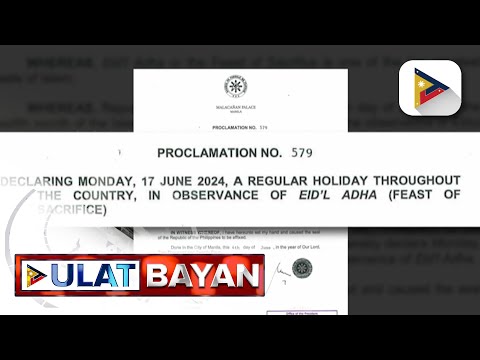 June 17, idineklarang regular holiday ni PBBM para sa paggunita sa Eid'l Adha