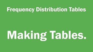 Frequency distribution tables - Making tables