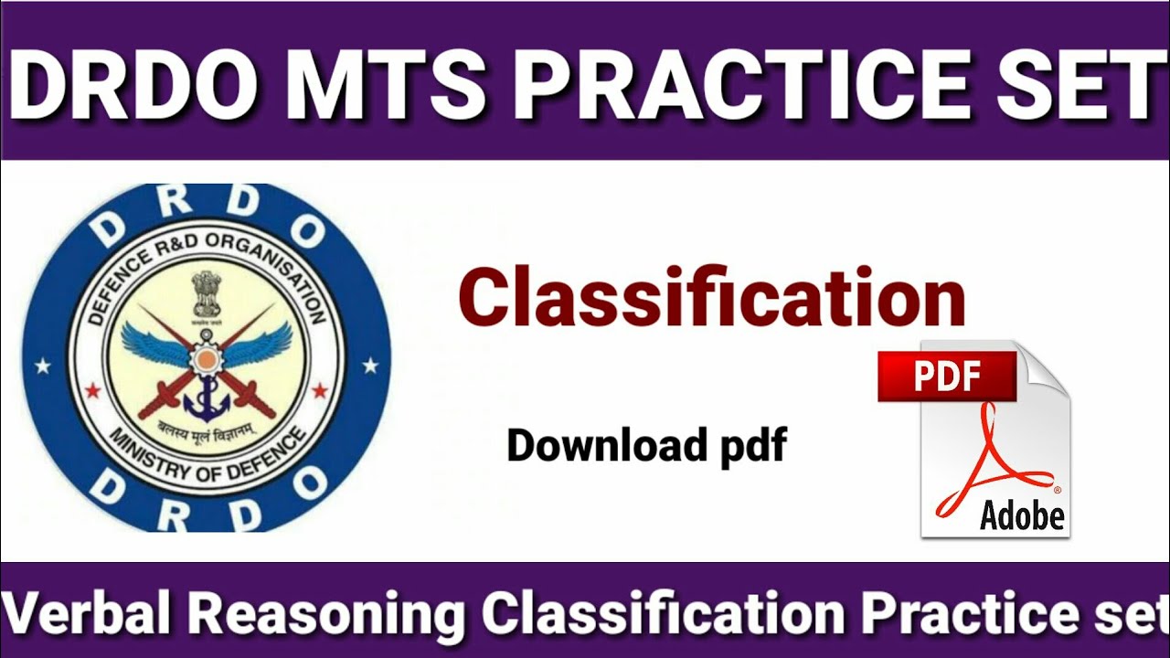 DRDO REASONING PRACTICE SET PDF DOWNLOAD