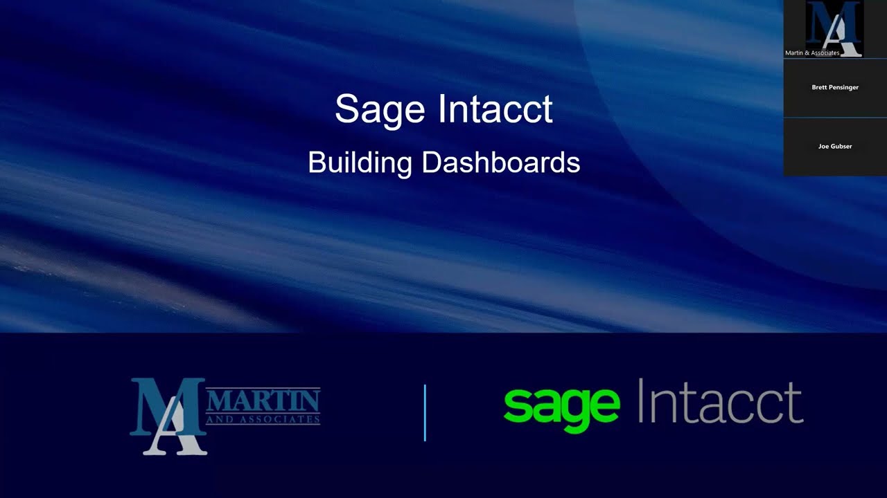 Creating Dashboards in Sage Intacct