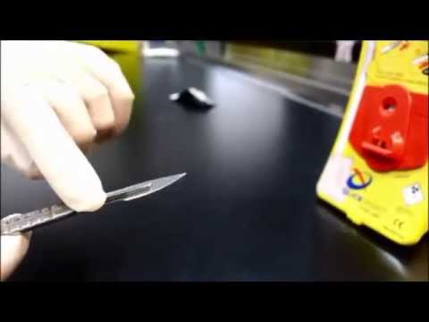 Inserting and disposing of scalpel blades