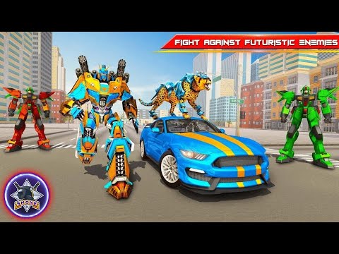Wild Cheetah Transforming Robot Car games for kids