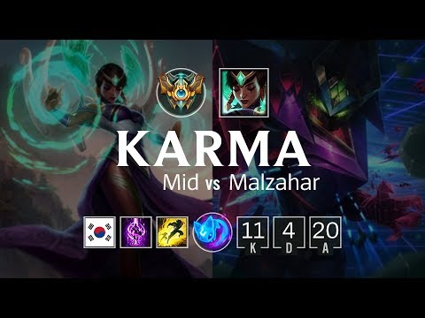 Karma Mid vs Malzahar - KR Challenger Patch 8.7