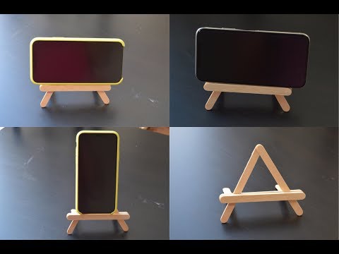 DIY POPSICLE STICK MOBILE HOLDER | Popsicle stick crafts | phone stand