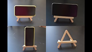 DIY POPSICLE STICK MOBILE HOLDER  Popsicle stick c