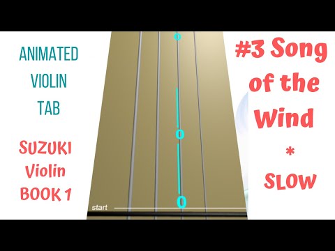 SONG OF THE WIND 💨🍃 | Suzuki Violin Book 1-3 🎻 SLOW Tempo Animated Violin TAB to Play-Along
