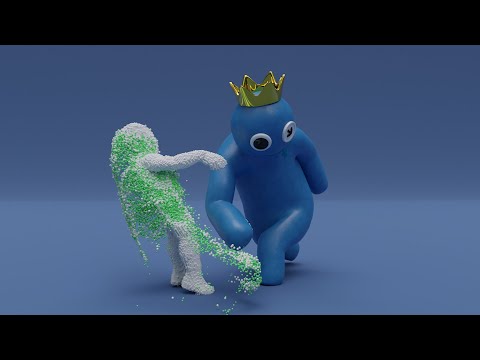 Molecular ragdolls - Rainbow Friends Blue destroys Human