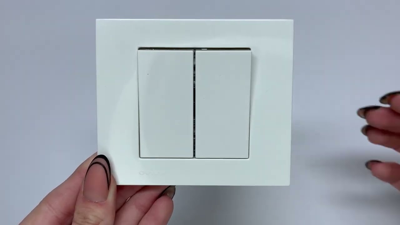 Выключатель двухклавишный OVIVO Grano белый (400-010200-202)