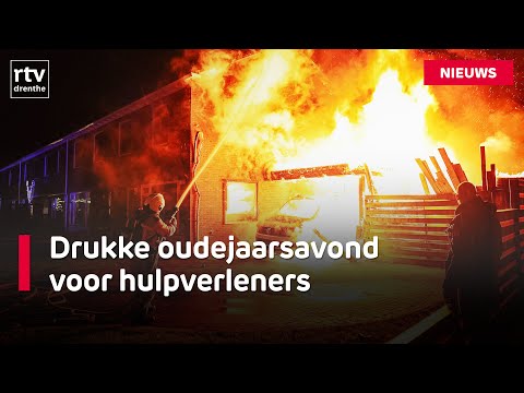 Firefighters rescue home in Roden and officers pelted by fireworks | RTV Drenthe