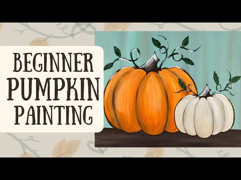 Beginner Pumpkin Painting Tutorial | Step by Step Easy Acrylic Painting on Canvas
