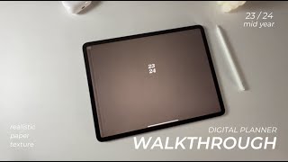 2023 - 2024 Realistic Mid Year Digital Planners | Walkthrough