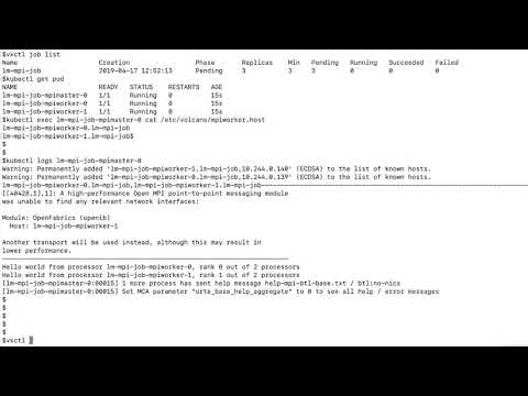 Installation of Volcano Framework and a Simple Demo of running MPI job