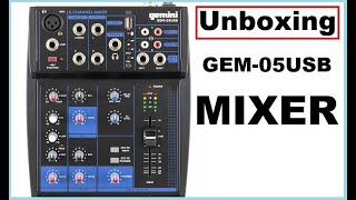 Video thumbnail for Gemini Bluetooth mixer unboxing! (GEM-05USB) Compact, 5 channel Bluetooth Mixer by Old Guy Network
