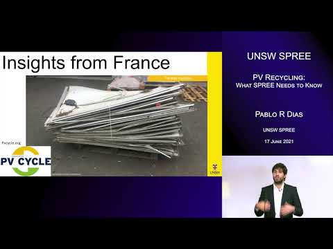 UNSW SPREE 202106-17 Pablo Dias - PV Recycling: What SPREE Needs to Know