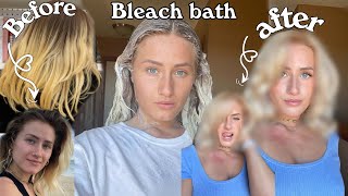 Giving myself a bleach bath at home... kinda.Going very blonde. Things don