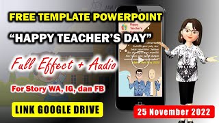 Download lagu FREE ANIMATION TEMPLATE || HAPPY TEACHER'S DAY ||  VIDEO UCAPAN HARI GURU NASIONAL || POWERPOINT mp3