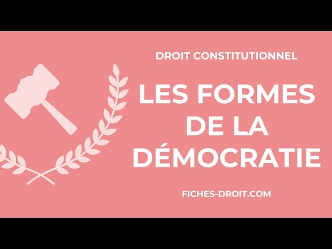Les formes de la démocratie - Droit constitutionnel