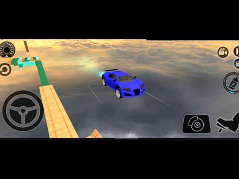 impossible car stunt extreme racing tracks 3d gameplay  level 16  challenge mode Blue car