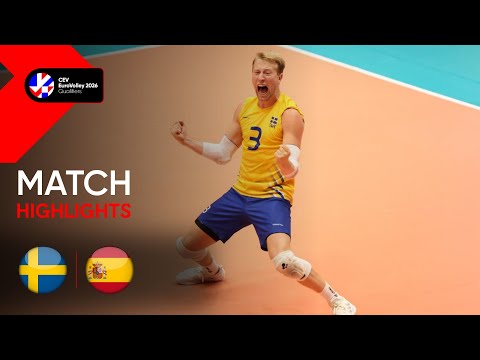 Highlights | Sweden vs. Spain | CEV EuroVolley 2026 | Qualification Phase M | Pool E