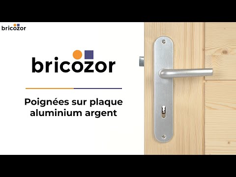 Poignées de porte sur plaques - entraxe 195 mm - aluminium BRICOZOR