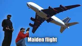 Flying the world's biggest RC Airbus A380 for the first time with Tyler Perry