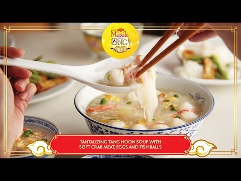 Tantalizing Tang Hoon Soup with Soft Crab Meat, Eggs and Fish Balls