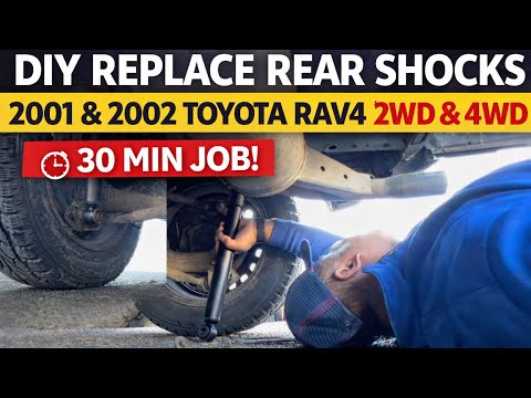 DIY REPLACE REAR SHOCKS ON A 2001 AND 2002 TOYOTA RAV4 FWD AND 4WD a 30 min Job!