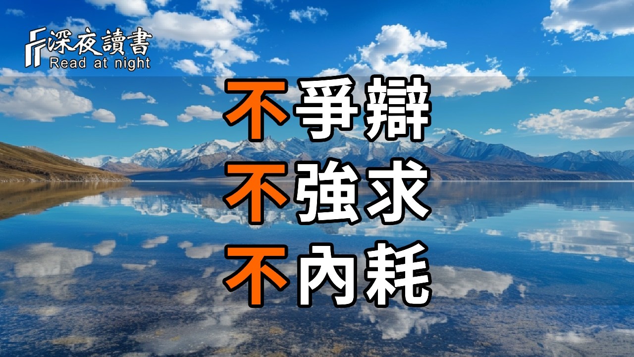 人生下半場，最通透的智慧：不爭辯、不強求、不內耗【深夜讀書】#人生感悟 #正能量 #情感 #晚年幸福 #?