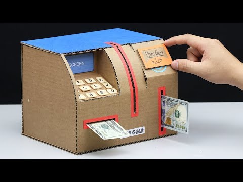 Build Personal ATM Machine Withdraw and Deposit Money from Cardboard