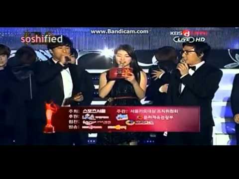 120119 21st High1 Seoul Music Awards Part 2- miss A Suzy Ending MC Cut (Random Cut 11)