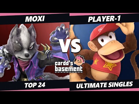 Cardd's Basement Top 24 - moxi (Wolf) Vs. Player-1 (Diddy Kong) SSBU Ultimate Tournament