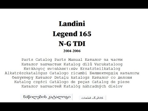 Landini Legend 165 N-G TDI (2004-2006) - Parts Catalog