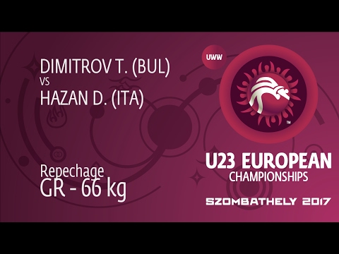 Repechage GR - 66 kg: T. DIMITROV (BUL) df. D. HAZAN (ITA) by TF, 8-0