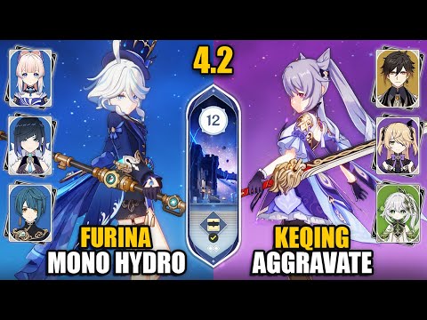 C0 Furina Mono Hydro & C0 Keqing Aggravate | Spiral Abyss 4.2 Floor 12 9 Stars | Genshin Impact
