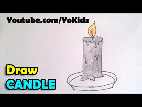 How to draw a candle step by step