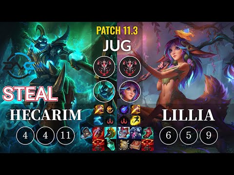 DFM Steal Hecarim vs Lillia Jungle - KR Patch 11.3