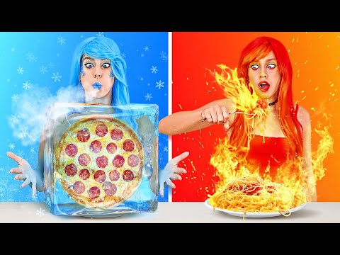 HOT VS COLD FOOD CHALLENGE || Icy Girl VS Girl On Fire! Last To STOP Wins By 123 GO! CHALLENGE
