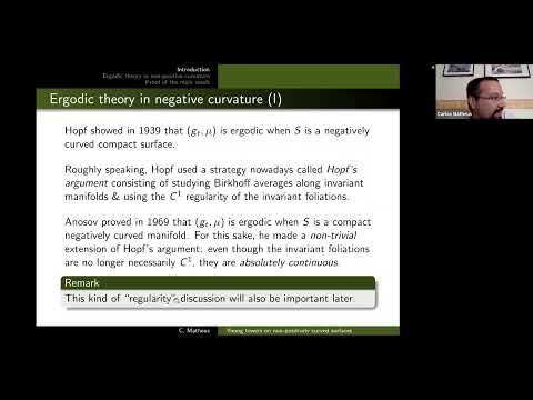 Carlos Matheus - Young towers for geodesic flows on certain non-positively curved surfaces-ICTP 2021